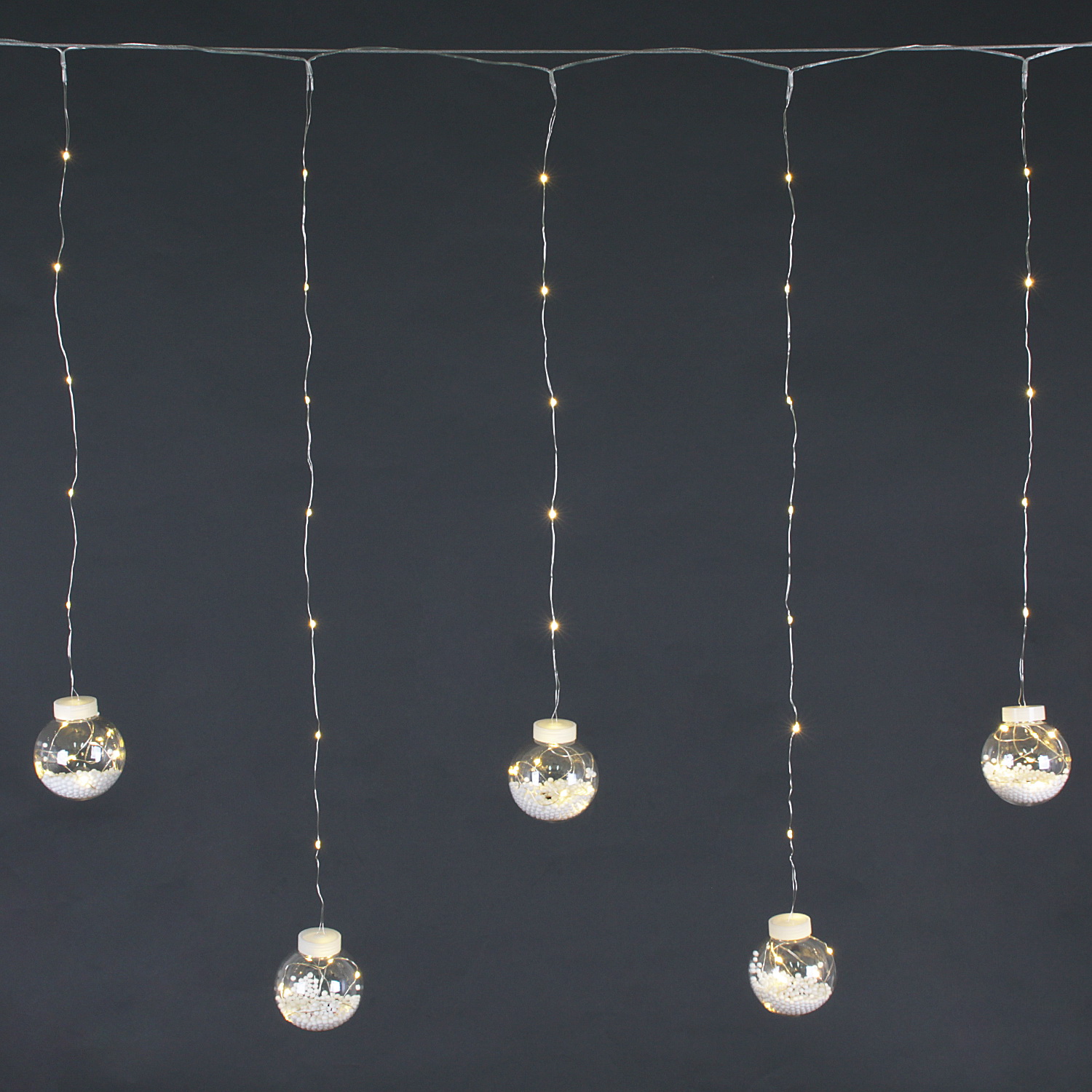 A-941 WW бахрома светодиодная "Роса" 2,7х0,7м, 10 шариков D 50мм