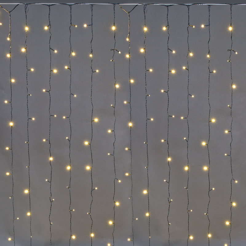 A-943 WW сведодиодный занавес 2*2м 300LED, провод темно-зелёный