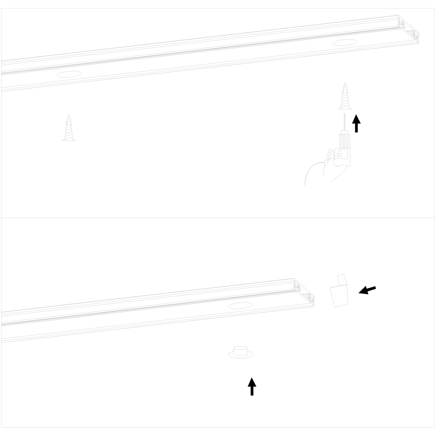 RL 06100 track rail 2000mm BK