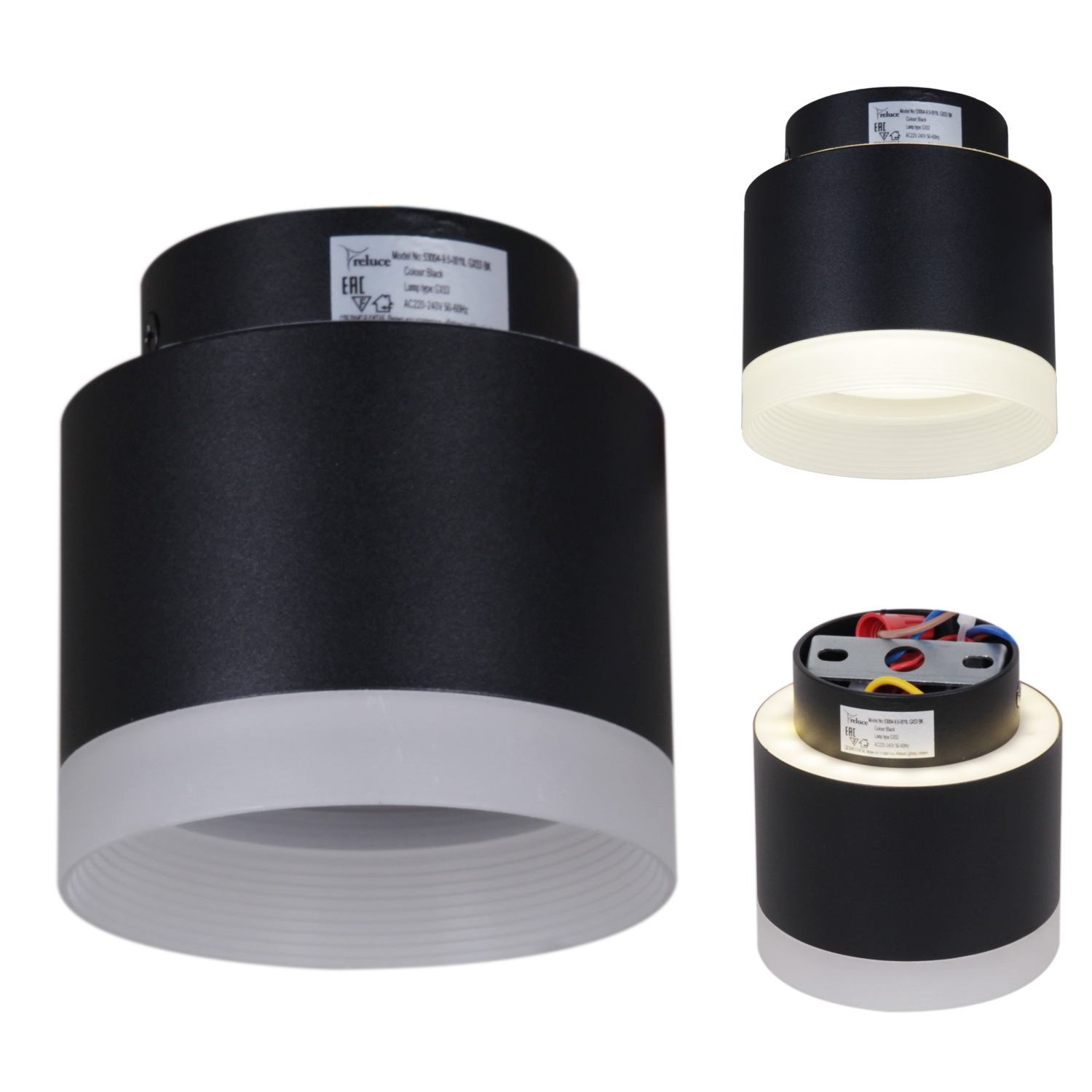 53004-9.5-001IL GX53+LED3W BK светильник точ.